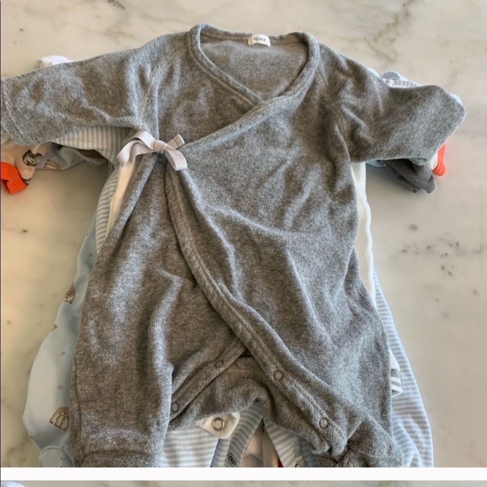 Grey Makie baby onesie